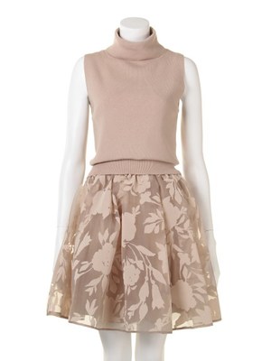 snidel (スナイデル)  フラワーフロッキーコンビワンピース