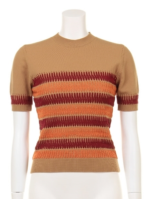 Lily Brown (リリーブラウン)  ボーダーニットプルオーバー