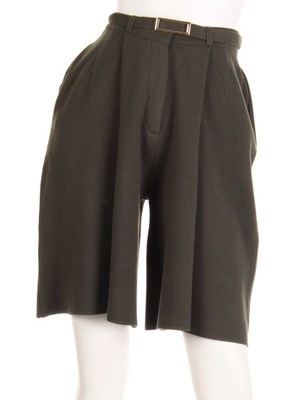 ベルト付きニットキュロットパンツ