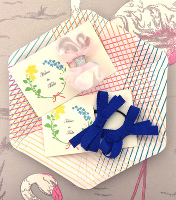 hana to tsuki リボンセット (ヘアゴム) blue