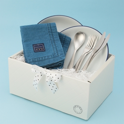 ギフトセット ＜lunch time ブルーリム　プレート＞