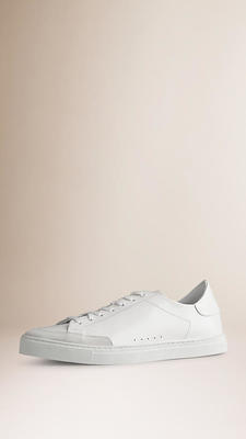 レザー・トレーナー・ウィズ・スエード・トリム