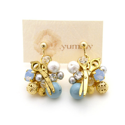 yummy シザーモチーフの丸まるピアス