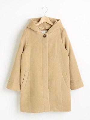 フード付ノーカラーコート