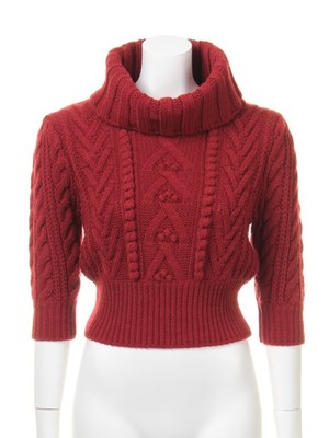 コンパクトケーブルニットプルオーバー