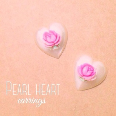 Pearl heart earrings
