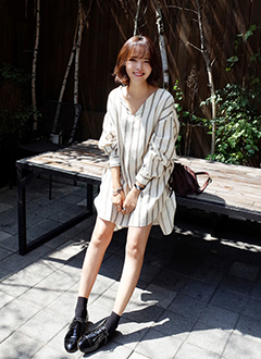 ストライプルーズワンピース