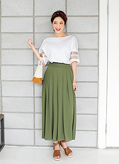 ウエストゴムプリーツスカーチョ