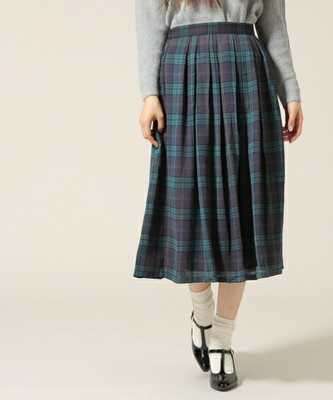 LOWRYS FARM JZチェックセミマキシスカート