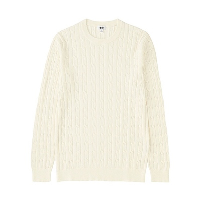 UNIQLO　ＭＥＮ　コットンカシミヤケーブルクルーネックセーター（長袖）