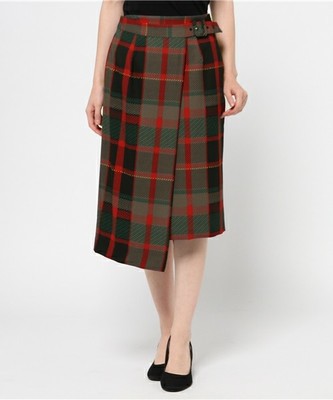 LAGUNAMOON オーバーチェックラップスカート