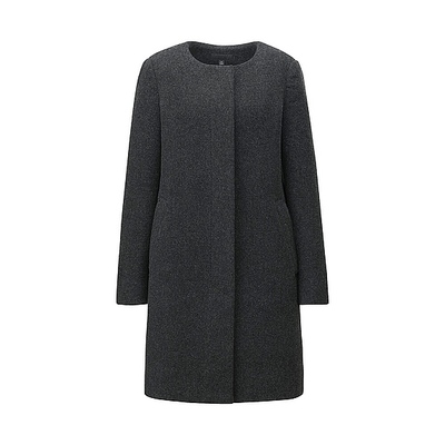 WOMEN ウールノーカラーコート