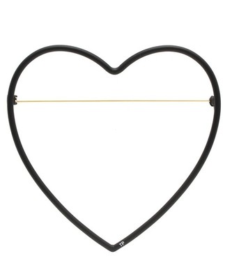 プラスハートフレームブローチ