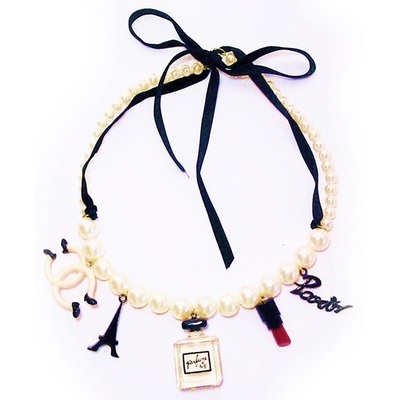 Linda Swing Legs 5motif Pearl Necklece