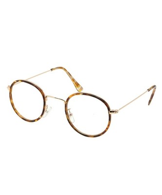 CASPER JOHN 丸メガネ(シルバー×セルフレーム)