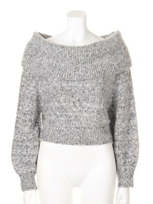 snidel (スナイデル)  ボリュームスリーブオフショルニット