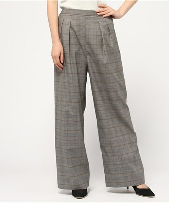 グレンチェックワイドパンツ