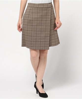 グレンチェックフラップスカート