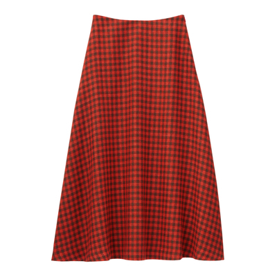 ウール混シェパードチェック柄スカート