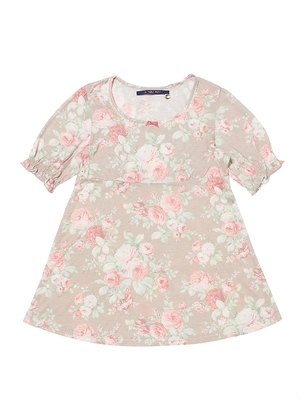 ローズ柄パフTルームウェア