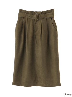 ベルト付きハイウエストタイトスカート