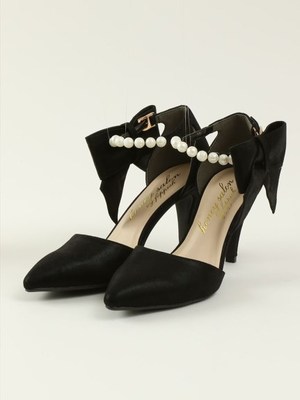 パールリボンパンプス