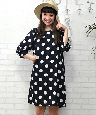 シアーチェックドットワンピース