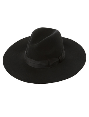 ウール中折れツバ広リボンベルトハット