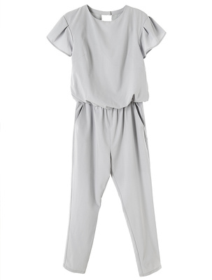 袖フリルオールインワン