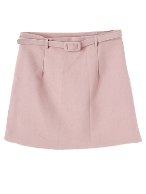 ベルト付きAラインミニスカート