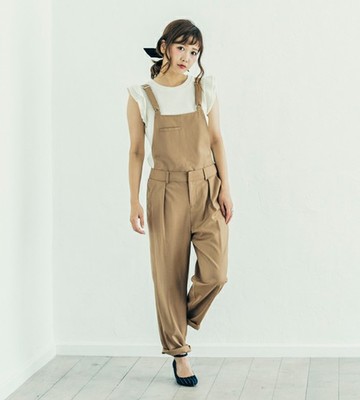 ニット×サロペット セットアップ