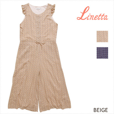 Linetta 肩フリル小花柄オールインワン[L2ac865]