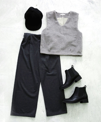 ★WEB限定アイテム★Fファーベスト&カットワイドパンツ