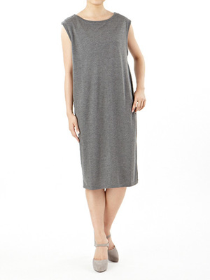 スリットデザインミモレ丈カットワンピース