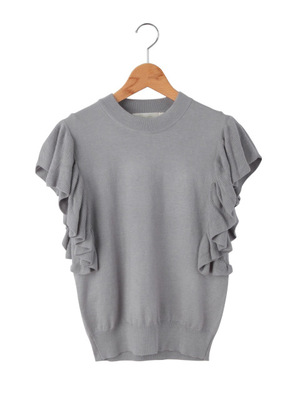 フリル袖ニット