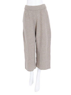 センタープリーツニットガウチョパンツ