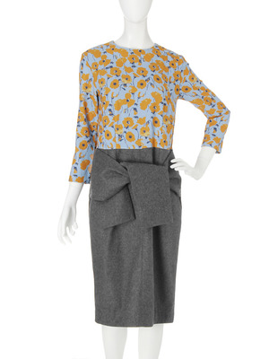 Winter Artフラワー　コンビワンピース