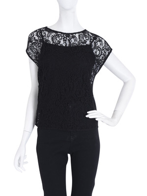 Ladyレースショートスリーブトップス