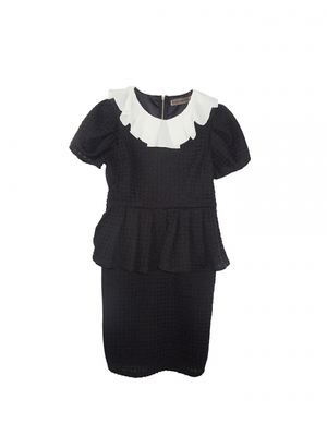 check peplum one-piece