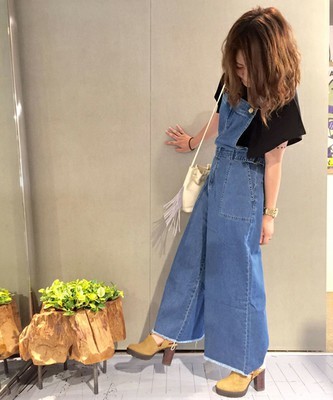 デニムガウチョサロペット