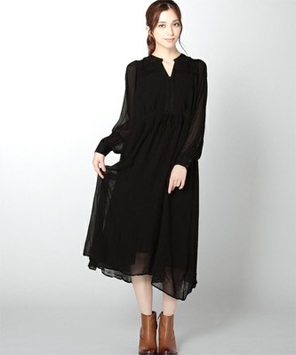 (HLAADA FOR ROSE BUD)RH1 GEORGETTE FRILL DRESS