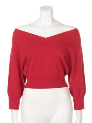 オフショルＶニットプルオーバー