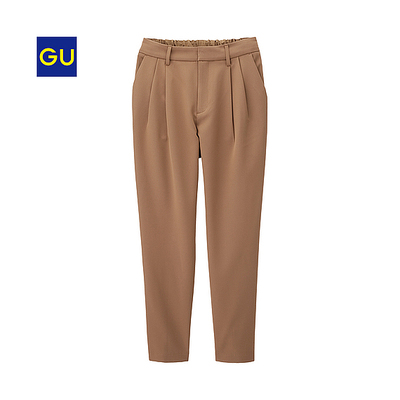 イージークロップドテーパードパンツ 34 BROWN