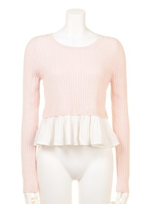 Lily Brown (リリーブラウン)  切り替えニットトップス