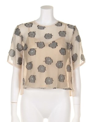 花柄カットジャガードブラウス