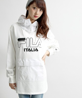 FILA切替ロングハイネックパーカー