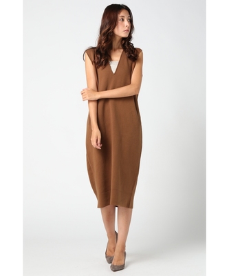 〈IENA〉ダブルフェイスニットワンピース