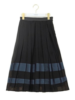 サテンラインプリーツスカート