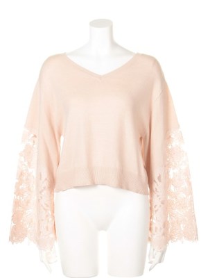 〈snidel〉レース刺繍ニットプルオーバー