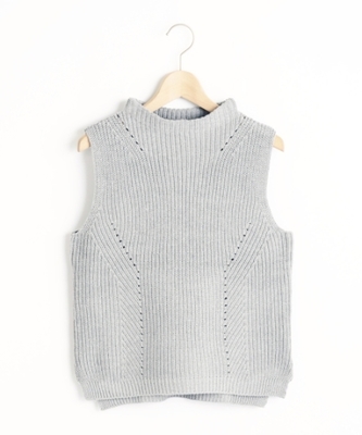 〈le coeur blanc〉ボトルネック片畦ベスト